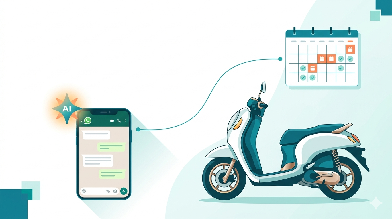 AI untuk Rental Motor: Auto-Balas Chat Turis & Cek Unit Kosong (2026)