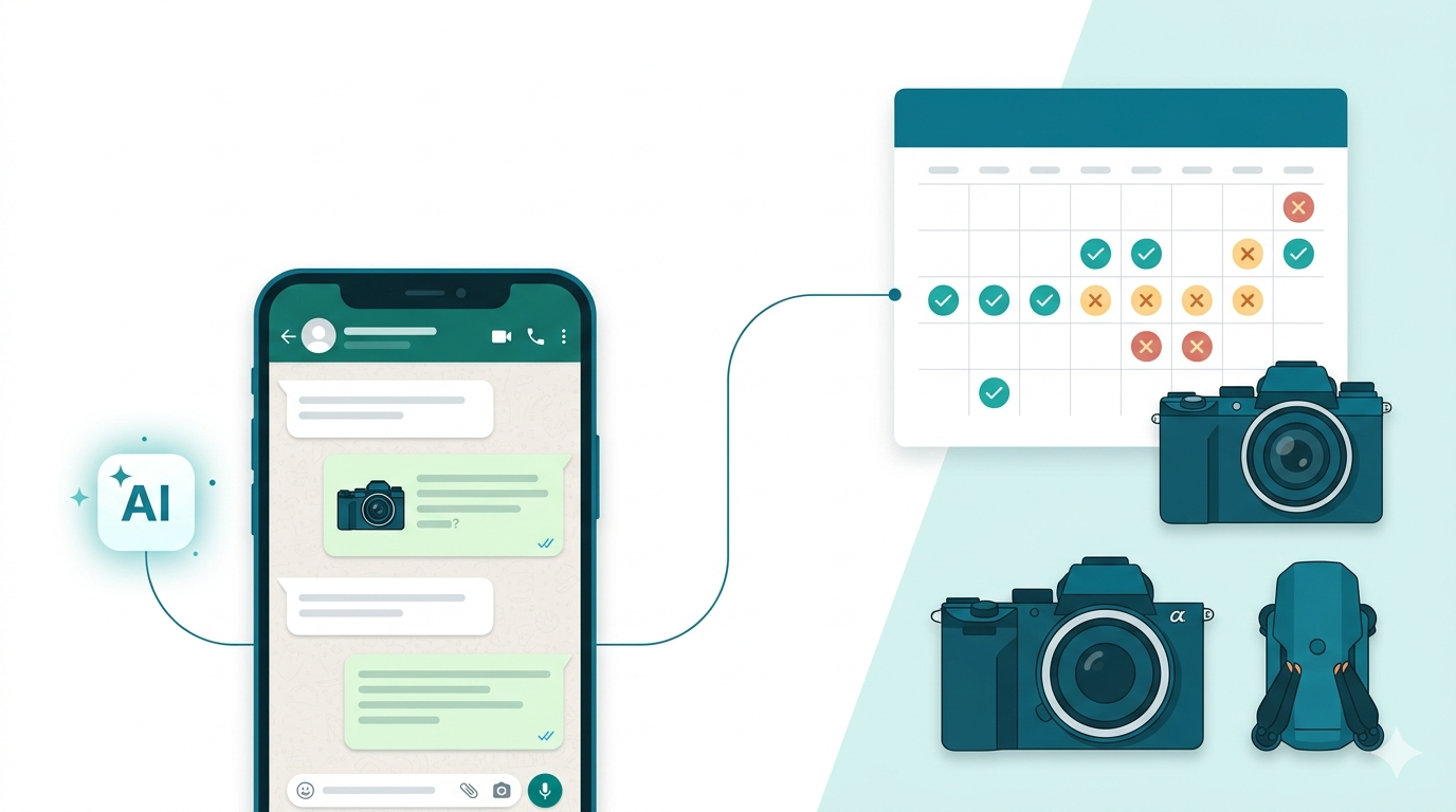 AI untuk Rental Kamera & Alat: Balas Chat + Cek Gear Kosong Otomatis