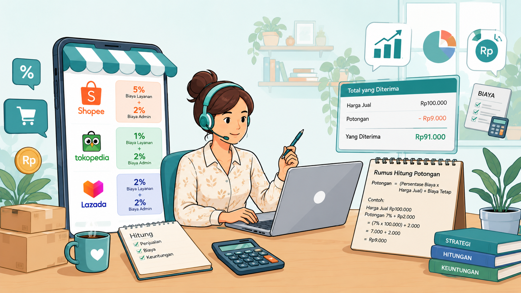 Berapa Sebenarnya Potongan Marketplace & Cara Menghitungnya