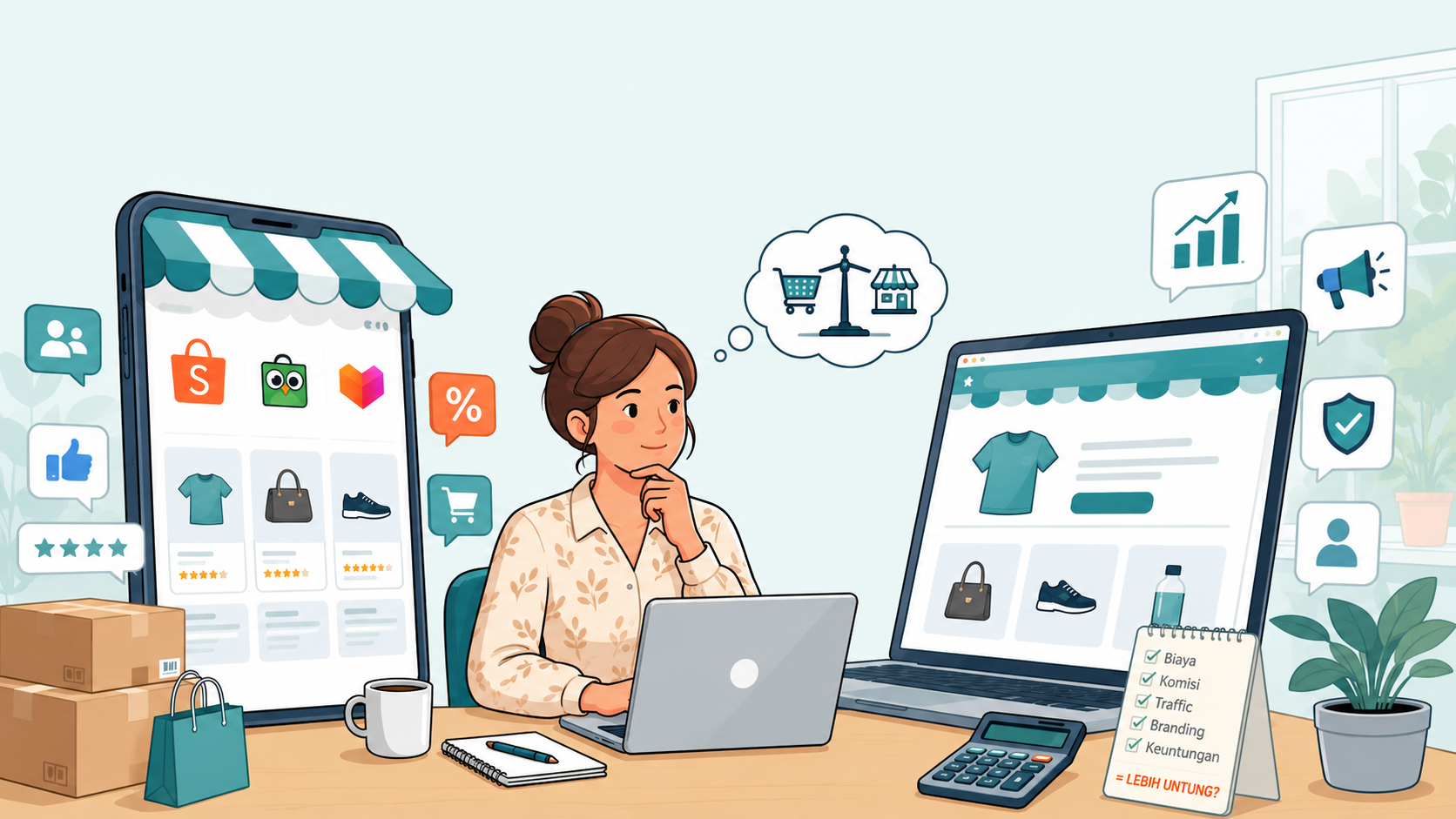 Jualan di Marketplace vs Toko Online Sendiri: Hitung-hitungan Jujurnya